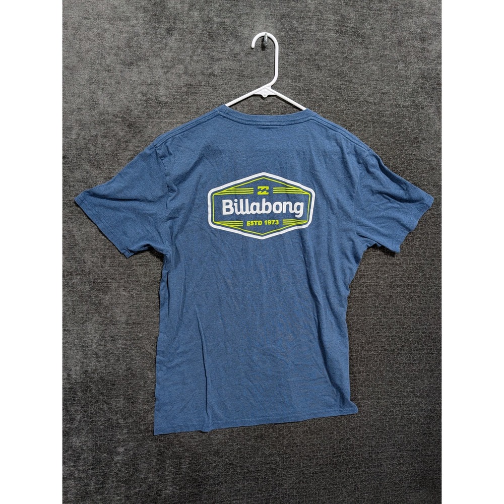 Billabong Mens Blue Heather Graphic T-Shirt XL Short Sleeve Est 1973 Logo Tee